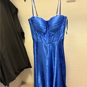 Elegant Blue Satin Dress